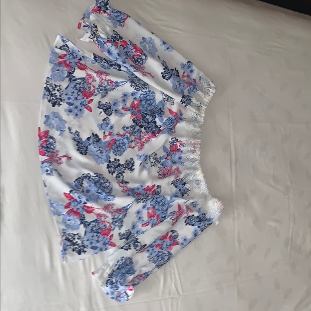 Cute off the shoulder floral blouse with lace